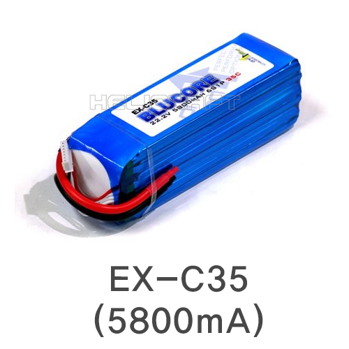 [예약판매]EX-C35(22.2V 5800mA , 6S1P, 35C ,BLUCORE) 헬셀