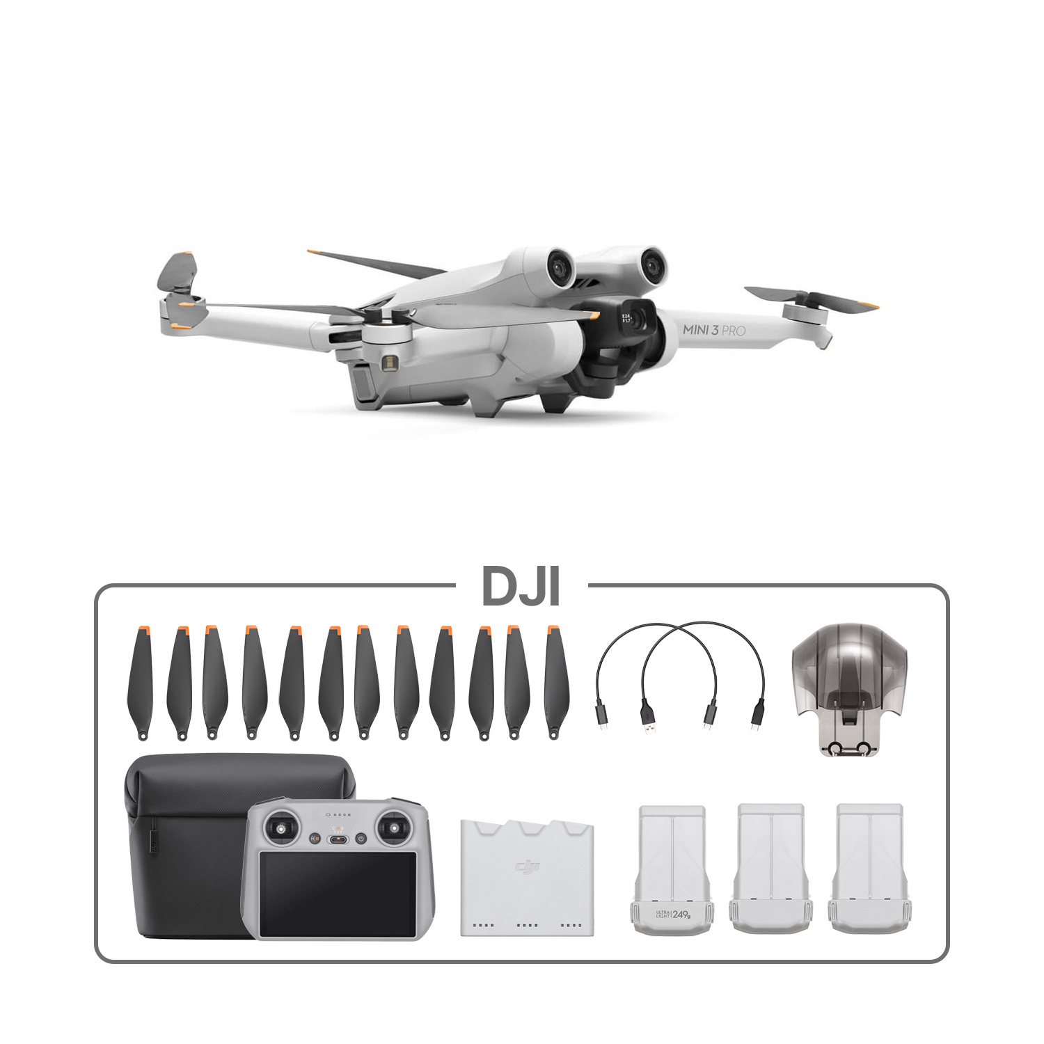 DJI Mini 3 플라이 모어 콤보 플러스(DJI RC 포함) 헬셀