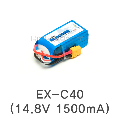 EX-C40(14.8V 1500mA , 4S1P, 40C ,BLUCORE) 헬셀
