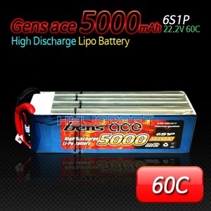 [Gens ace] 5000mAh 22.2V 60C 6S1P Lipo Battery 고급배터리 헬셀